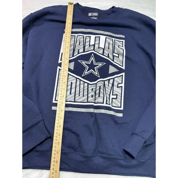 Official NFL Team Apparel Men's NFL Dallas Cowboys Pullover Sweatshirt Navy Larg - Picture 5 of 9